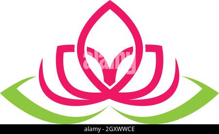 Vettore di bellezza fiori di loto design logo icona del modello Illustrazione Vettoriale