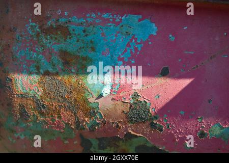 Sfondo rustico blu e rosso arrugginito Foto Stock