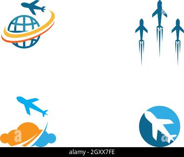 Modello vettoriale logo aereo Illustrazione Vettoriale