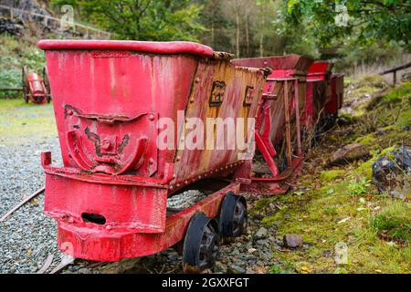 Scene da una miniera vittoriana restaurata di rame a Beddgelert, Caernarfon Galles Foto Stock