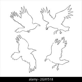 Set di sagome vettoriali realistiche per icone. Stile disegnato a mano Illustrazione Vettoriale