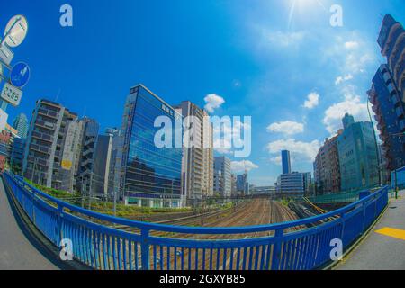 Gruppo di linee che conduce alla Stazione di Yokohama. Luogo di tiro: Yokohama-città prefettura di kanagawa Foto Stock