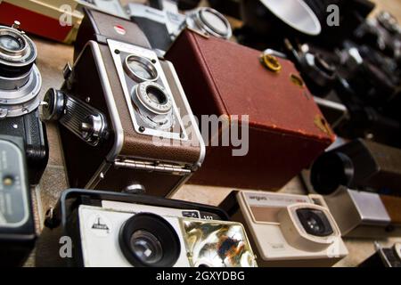 Raccolta di sfondo delle telecamere Foto Stock