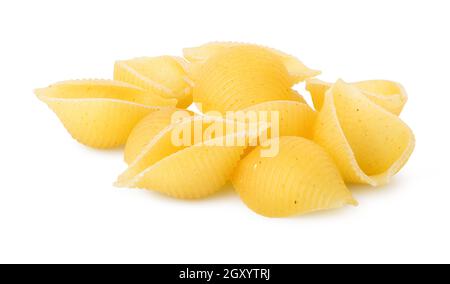 Pila di conchiglioni grezzi isolati su sfondo bianco Foto Stock