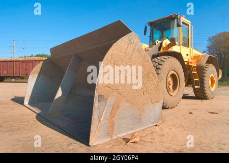 digger alla raccolta di barbabietole da zucchero, Austria Foto Stock