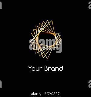 Design astratto di lusso con logo dorato. Illustrazione Vettoriale