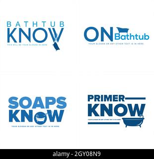 Design con logo wordmark per la vasca da bagno Illustrazione Vettoriale