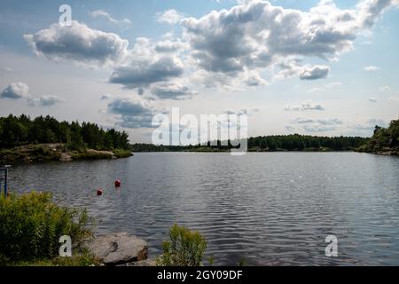 Splendida vista sul lago Laurentian Conservation Area, Sudbury. Canada Foto Stock