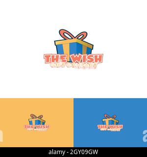 Confezione regalo vettoriale design con logo a sorpresa Illustrazione Vettoriale