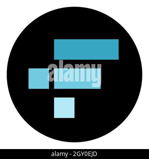FTX Token FTT Symbol Cryptocurrency logo, moneta icona in cerchio isolato su sfondo bianco. Illustrazione vettoriale. Foto Stock