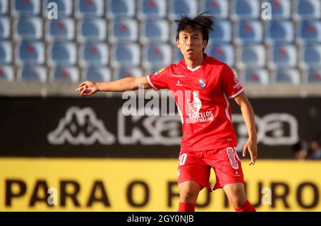 ESTORIL, PORTOGALLO - 03 OTTOBRE: Kanya Fujimoto del Gil Vicente FC in azione, durante la partita di Bwin Liga Portugal tra GD Estoril Praia e Gil Vicente FC all'Estadio Antonio Coimbra da Mota il 3 ottobre 2021 ad Estoril, Portogallo. (Foto tramite MB Media) Foto Stock