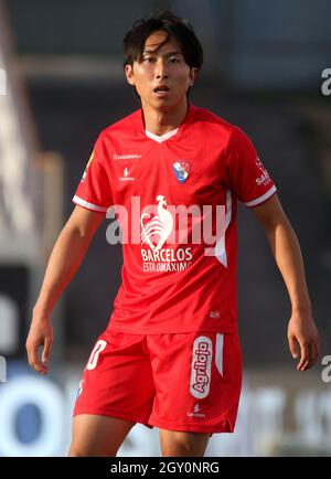 ESTORIL, PORTOGALLO - 03 OTTOBRE: Kanya Fujimoto del Gil Vicente FC in azione, durante la partita di Bwin Liga Portugal tra GD Estoril Praia e Gil Vicente FC all'Estadio Antonio Coimbra da Mota il 3 ottobre 2021 ad Estoril, Portogallo. (Foto tramite MB Media) Foto Stock