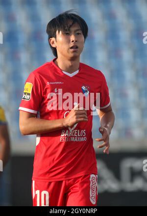 ESTORIL, PORTOGALLO - 03 OTTOBRE: Kanya Fujimoto del Gil Vicente FC in azione, durante la partita di Bwin Liga Portugal tra GD Estoril Praia e Gil Vicente FC all'Estadio Antonio Coimbra da Mota il 3 ottobre 2021 ad Estoril, Portogallo. (Foto tramite MB Media) Foto Stock