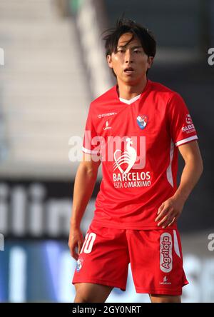 ESTORIL, PORTOGALLO - 03 OTTOBRE: Kanya Fujimoto del Gil Vicente FC in azione, durante la partita di Bwin Liga Portugal tra GD Estoril Praia e Gil Vicente FC all'Estadio Antonio Coimbra da Mota il 3 ottobre 2021 ad Estoril, Portogallo. (Foto tramite MB Media) Foto Stock