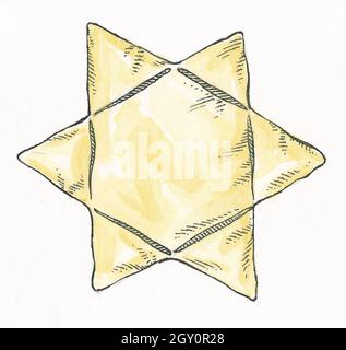 Gli ebrei della stella gialla sono stati costretti ad indossare durante il regime nazista Foto Stock