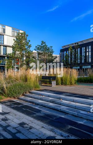 Il nuovo centro di Telford si chiama Southwater e Southwater Square. Con ristoranti, locali musicali, hotel, cinema, pista di pattinaggio e sito universitario. Foto Stock