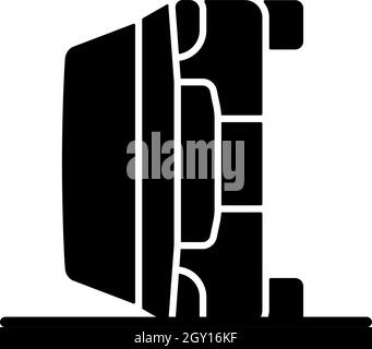 Icona glifo nero di ribaltamento del veicolo Illustrazione Vettoriale