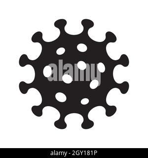 Icona del virus isolata. Icona vettoriale nera di stile piatto del germe. Illustrazione Vettoriale