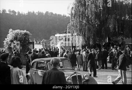 Das Berchtesgadener Land unter amerikanischer Besatzung, Deutschland 1940er Jahre. Area di Berchtesgaden sotto il controllo americano alleato, Germania 1940. Foto Stock