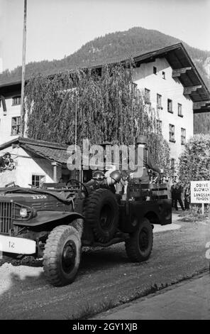 Das Berchtesgadener Land unter amerikanischer Besatzung, Deutschland 1940er Jahre. Area di Berchtesgaden sotto il controllo americano alleato, Germania 1940. Foto Stock