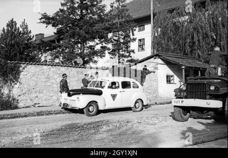 Das Berchtesgadener Land unter amerikanischer Besatzung, Deutschland 1940er Jahre. Area di Berchtesgaden sotto il controllo americano alleato, Germania 1940. Foto Stock