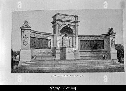 Reproduktion aus der Sammlung Edwin Redslob: Denkmal in Washington für Samuel Hahnemann, Deutschland 1930er Jahre. Riproduzione dalla Edwin Redslob collezione: Washington Monument per Samuel Hahnemann, Germania 1930s. Foto Stock