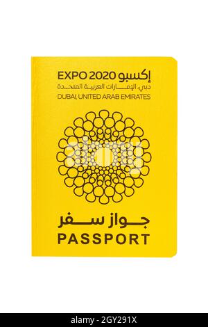 Dubai Expo 2020 passaporto per i visitatori, Dubai, Emirati Arabi Uniti Foto Stock