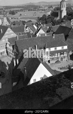 Der Blick über Waiblingen, Deutschland 1930er Jahre. La vista su Waiblingen, Germania 1930s. Foto Stock