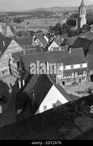 Der Blick über Waiblingen, Deutschland 1930er Jahre. La vista su Waiblingen, Germania 1930s. Foto Stock