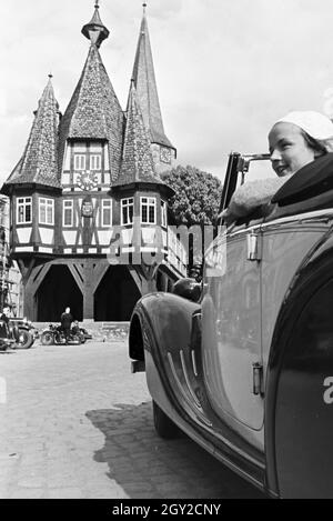 Ein Ausflug nach Michelstadt, Deutsches Reich 1930er Jahre. Una escursione a Michelstadt, Germania 1930s. Foto Stock