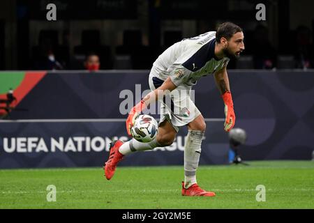 Milano, Italia. 06 ottobre 2021. Gianluigi DONNARUMMA in Italia durante la semifinale di calcio della UEFA Nations League tra Italia e Spagna allo stadio San Siro di Milano, 6 ottobre 2021. Foto Andrea Staccioli/Insidefoto Credit: Ininsidefoto srl/Alamy Live News Foto Stock