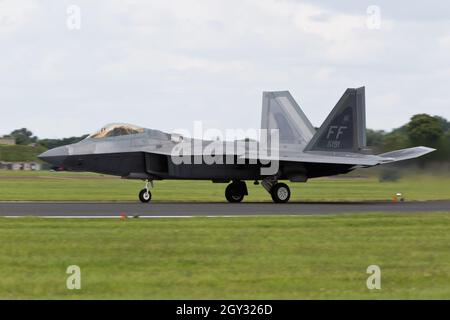 USAAF Lockheed Martin F22 Raptor Jet Fighter al RIAT Fairford Foto Stock