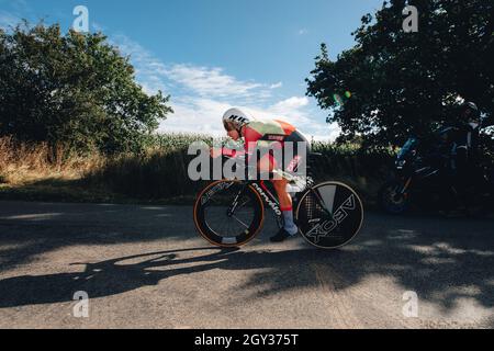 6 ottobre 2021 Tour delle donne. Fase 3. ITT. Da Atherstone ad Atherstone. Hayley Simmonds. Foto di Simon Gill. Foto Stock