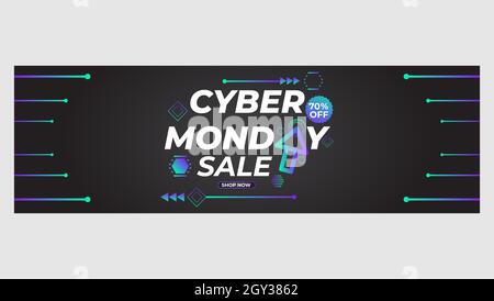 bright gradient cyber monday vendita promotin banner design Foto Stock