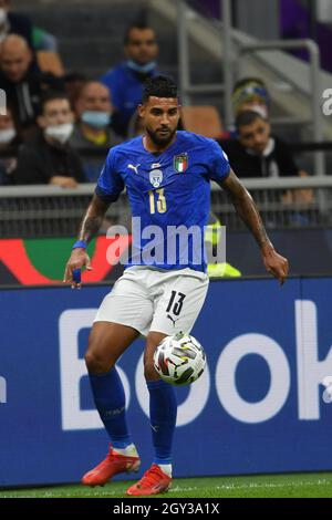 Milano, Italia. 06 ottobre 2021. Emerson Palmieri (Italia) Durante la partita UEFA 'Nations League 2020-2021' tra Italia 1-2 Spagna allo Stadio Giuseppe Meazza il 6 ottobre 2021 a Milano. (Foto di Maurizio Borsari/AFLO) Credit: AFLO Co. Ltd./Alamy Live News Foto Stock