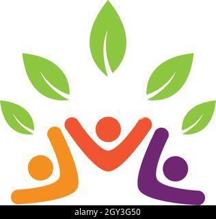 Adozione e community care Logo modello icona vettore Illustrazione Vettoriale