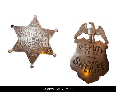 badge sheriff come usato nel selvaggio west america Foto Stock