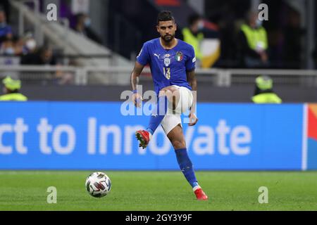 Milano, 6 ottobre 2021. Emerson d'Italia durante la partita della UEFA Nations League a Giuseppe Meazza, Milano. Il credito d'immagine dovrebbe essere: Jonathan Moscrop / Sportimage Credit: Sportimage/Alamy Live News Foto Stock