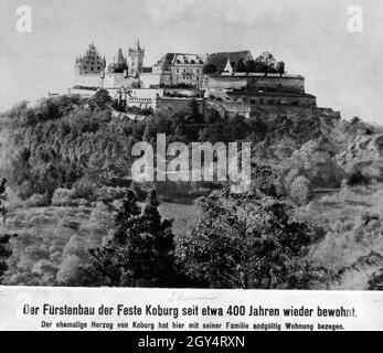 Questa fotografia, scattata intorno al 1900, mostra le teste Coburg, dove l'ex duca di Sassonia-Coburg e Gotha (Carl Eduard) viveva ancora una volta con la sua famiglia all'inizio degli anni '20. [traduzione automatizzata] Foto Stock