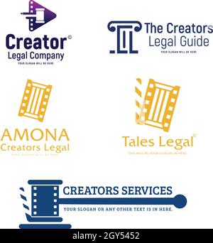 Set di design con logo in pellicola stirp Illustrazione Vettoriale