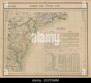 Amér Sep Parties des États-Unis #51 USA Mid-Atlantic Coast VANDERMAELEN 1827 mappa Foto Stock