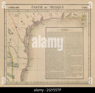 Amér. Settembre Partie du Mexique #60. Costa del Texas e della Louisiana. Mappa VANDERMAELEN 1827 Foto Stock