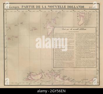 Océanique Partie de la Nlle Hollande 29 Northern Territory VANDERMAELEN 1827 map Foto Stock