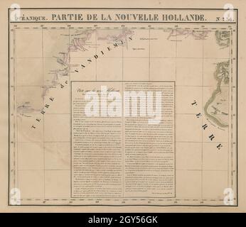 Océanique Partie de la Nlle Hollande 36 Northern Territory VANDERMAELEN 1827 map Foto Stock