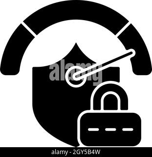 Icona glifo nero password complessa Illustrazione Vettoriale