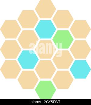Sfondo a griglia color pastello a nido d'ape. Modello esagonale. Modello di illustrazione vettoriale per banner, poster e volantini del sito Web Illustrazione Vettoriale