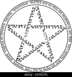 pentagramma satana occulta diavolo paganesimo illustrazione Foto Stock