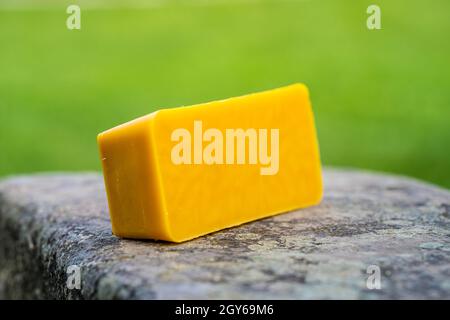 mattoni d'oro in cera d'api naturale. Foto Stock