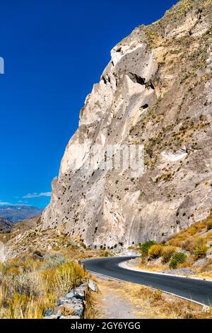 Strada al Canyon del Colca in Perù Foto Stock
