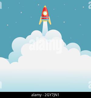 Abstract Reaching Top Level, Rocket Science Presentation Designs Foto Stock